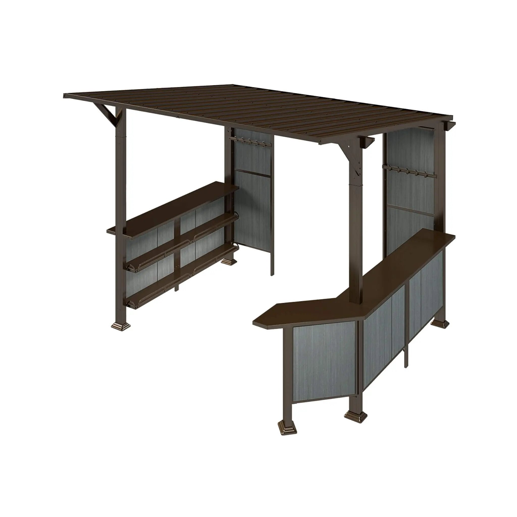 [09X10FT] Alora Premium Outdoor Hardtop Grill Gazebo With Shelves (SAK90431) by SAKSBY WHOLESALE