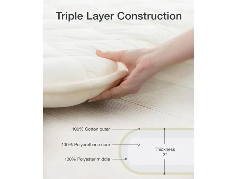 FULI Japanese Futon Mattress, Japanese Floor Mattress, Floor Bed, Tatami Foldable Bed, Roll Up Sleeping Pad, Shikibuton, Made in Japan (White, Twin) by Selzalot