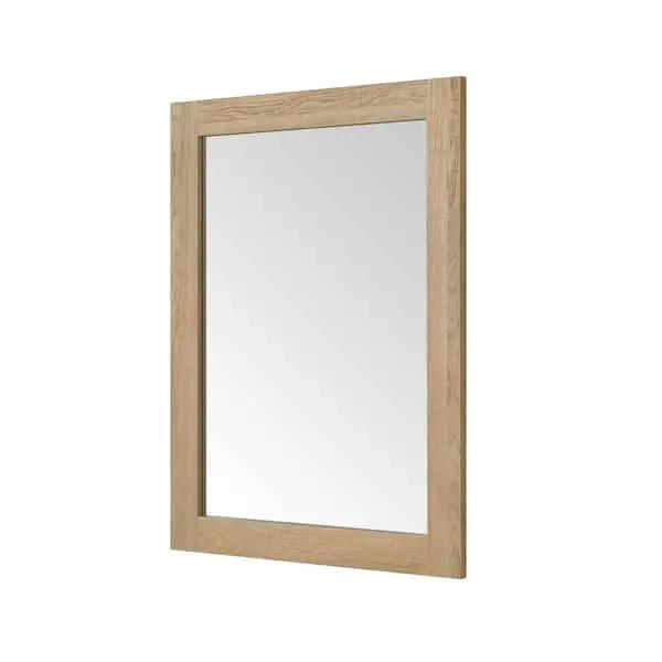 Open Box GLACIER BAY Huckleberry 24 in. W x 32 in. H Rectangular Framed Wall Mount Bathroom Vanity Mirror in Weathered Tan by Selzalot