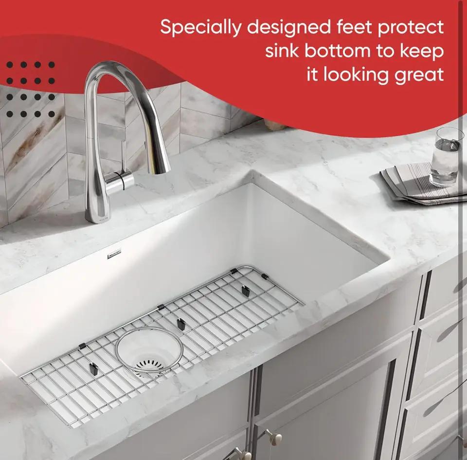 Granatan 27-1/2" x 13-1/2" x 1-1/4" Sink Protectors for Kitchen Sink - Sink Bottom Grid - Stainless Steel Sink Protector - Sink Grate for Bottom of Ki by Selzalot