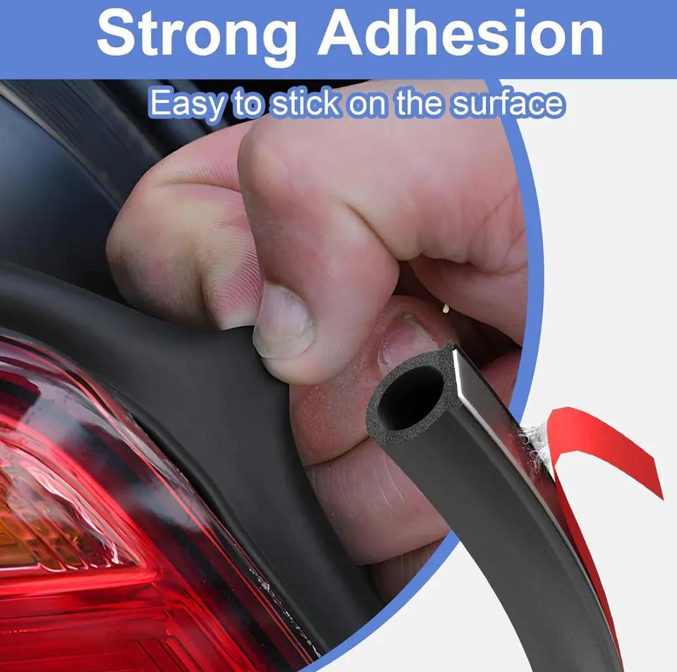 Hzetuu Automotive Weather Stripping Door Seal, 40 Ft Self Adhesive D Shaped Rubber Car Door Weather Stripping, Universal Thick Car Door Seal Strip for Door Frame for Auto Truck Rv Off Road Big Gap by Selzalot