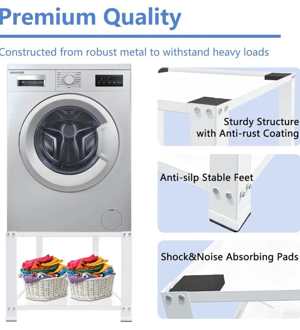 Royxen 4.0 Laundry Pedestal 20" Height Universal Fit 700lbs Capacity, Washing Machine Base Stand Dryer Base Platform Heavy Duty, 28" Wide (White) by Selzalot