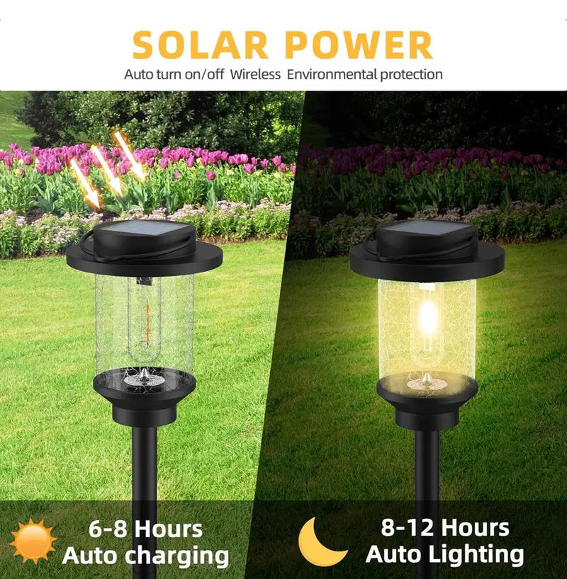 Open Box EVELYNSUN Solar Outdoor Lights Waterproof, Bright Solar Pathway Lights for Walkway Yard Backyard Lawn Patio Driveway Decorative(6 Pack) by Selzalot