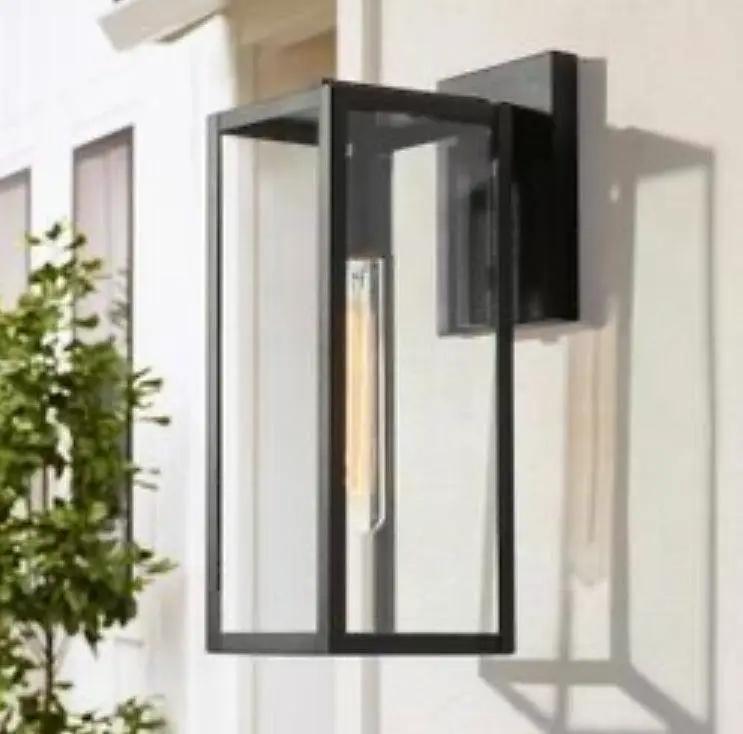 Open Box LNC Modern Black 1-Light Outdoor Wall Lantern Industrial Rectangle Exterior by Selzalot