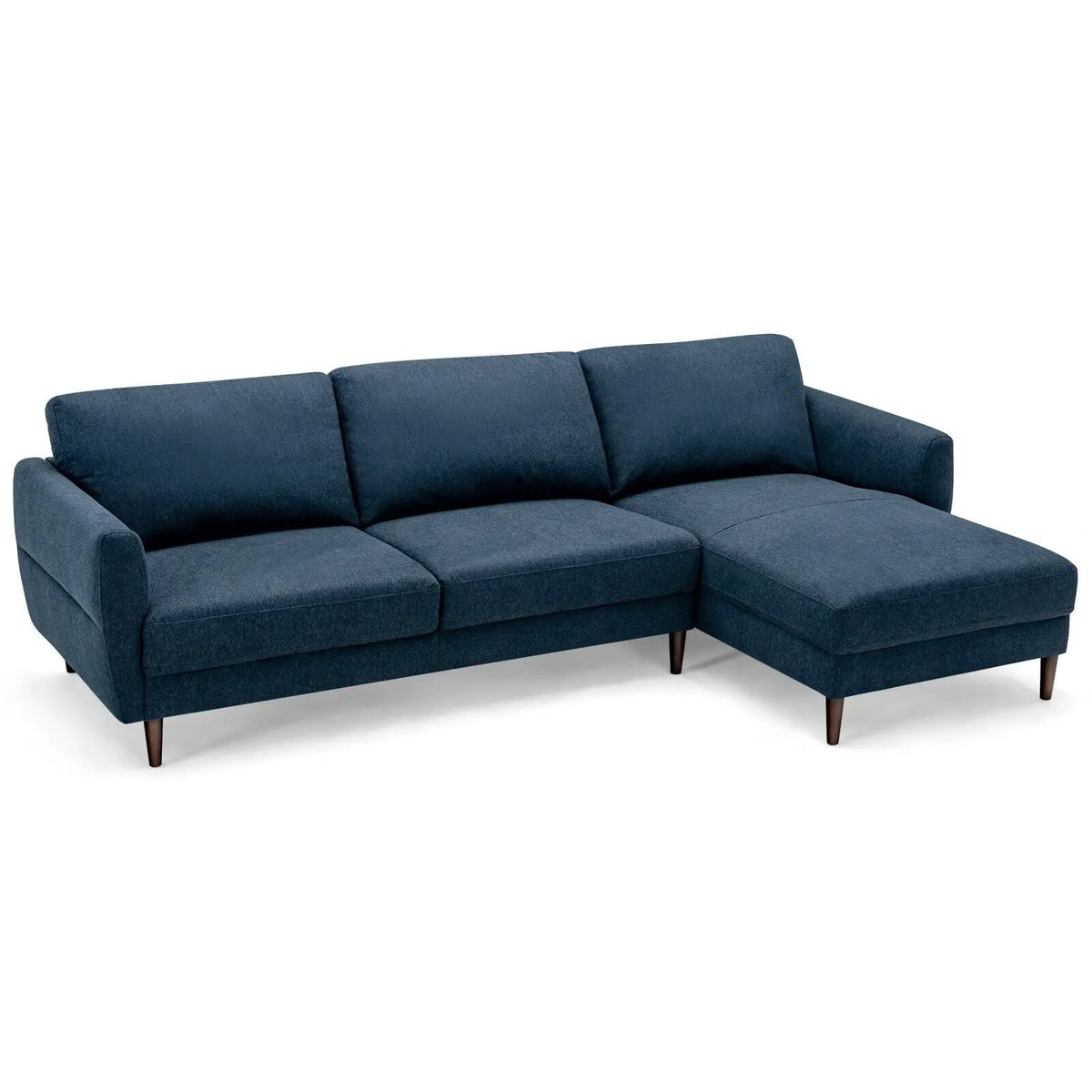 L-Shaped Fabric Sectional Sofa with Chaise Lounge and Solid Wood Legs, photo 11 of 16
