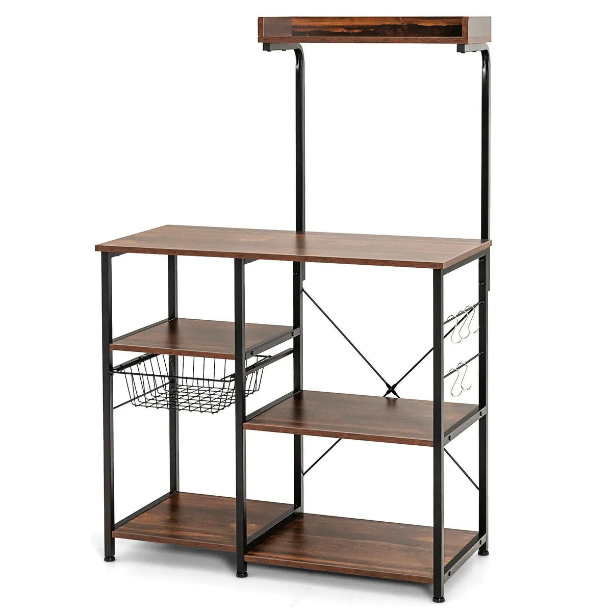4 Tier Vintage Kitchen Baker's Rack Utility Microwave Stand-Coffee, photo 32 of 40