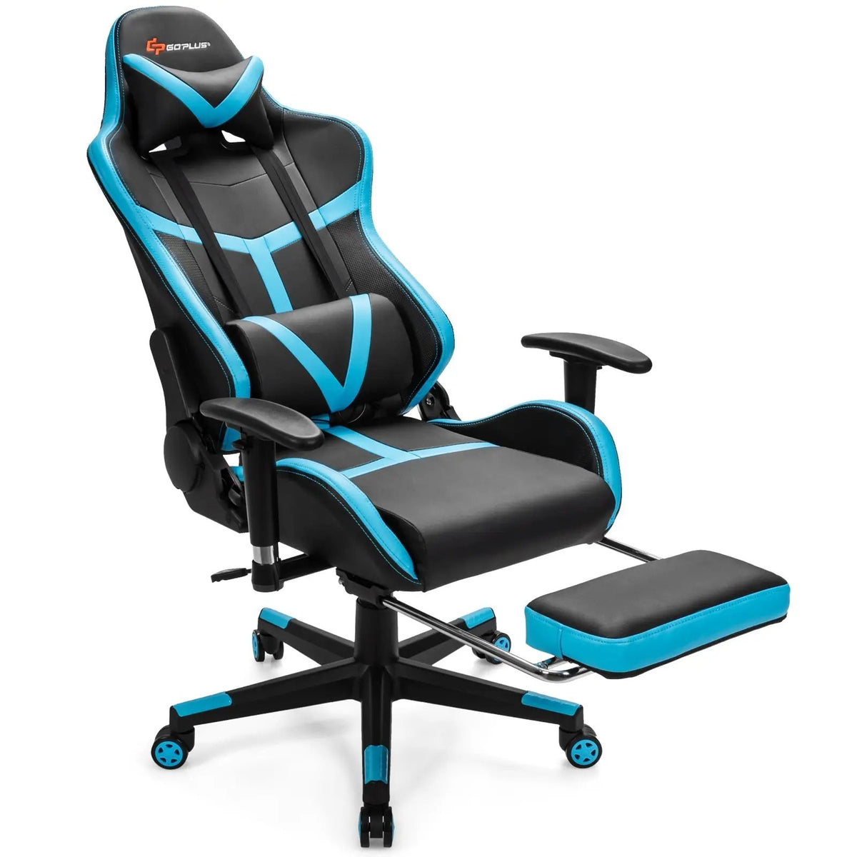 Reclining Racing Chair with Lumbar Support Footrest, photo 8 of 16
