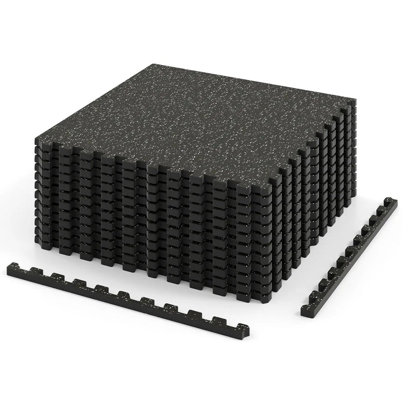 Interlocking Rubber Exercise Mat 48 Sq Ft with Borders by DirectDeals