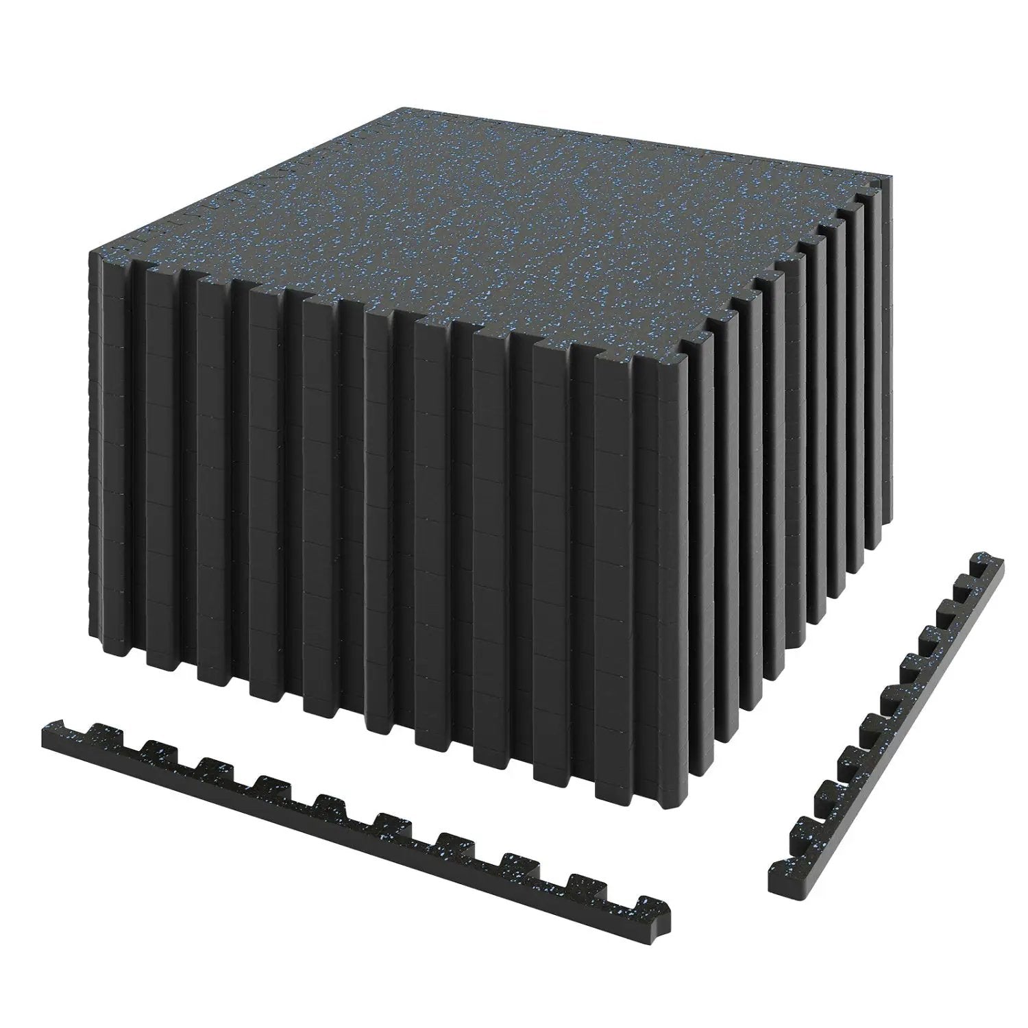 Interlocking Rubber Exercise Mat 48 Sq Ft with Borders by DirectDeals