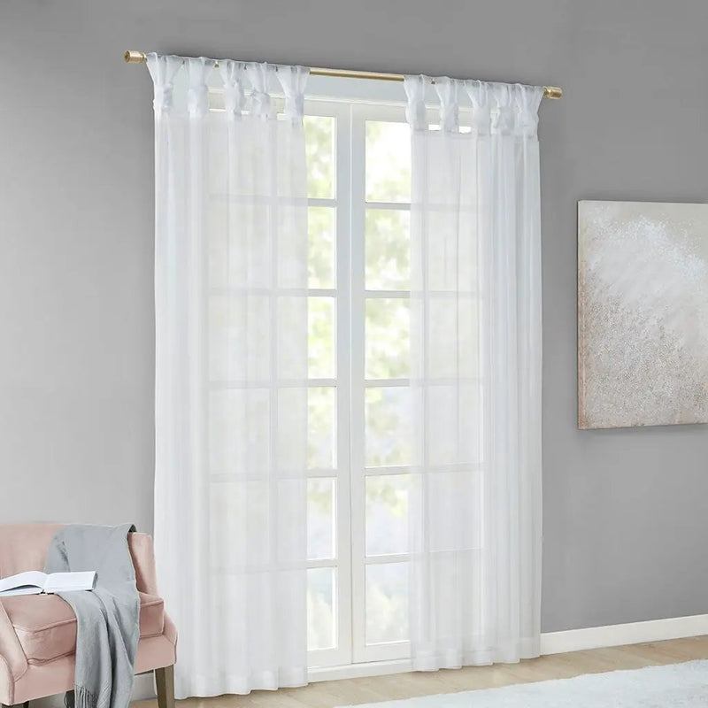 Twist Tab Voile Sheer Window Pair by HouseOfZazla