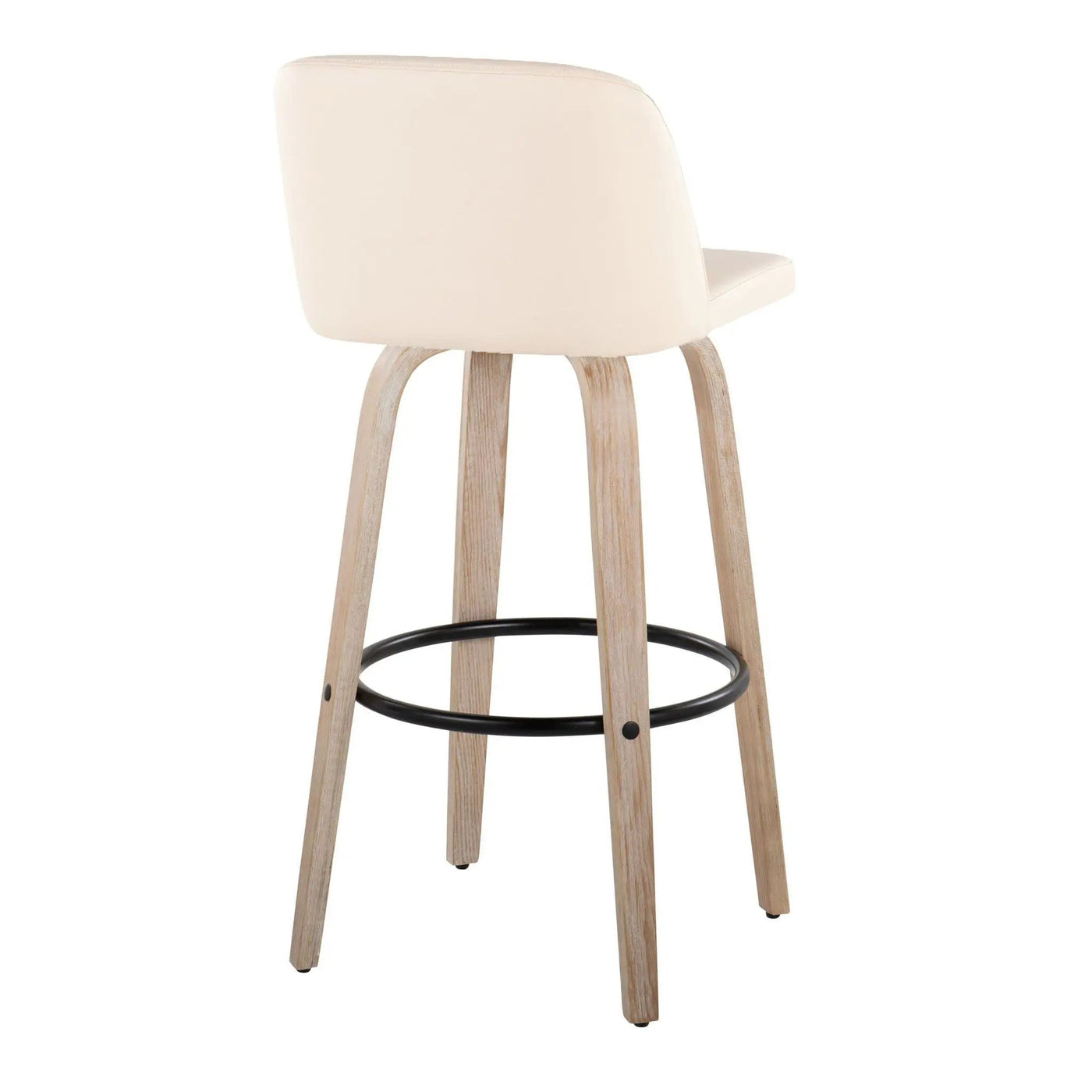 Toriano - Mid-Century Modern Fixed Height BarStool With Round Footrest (Set of 2) by HouseOfZazla