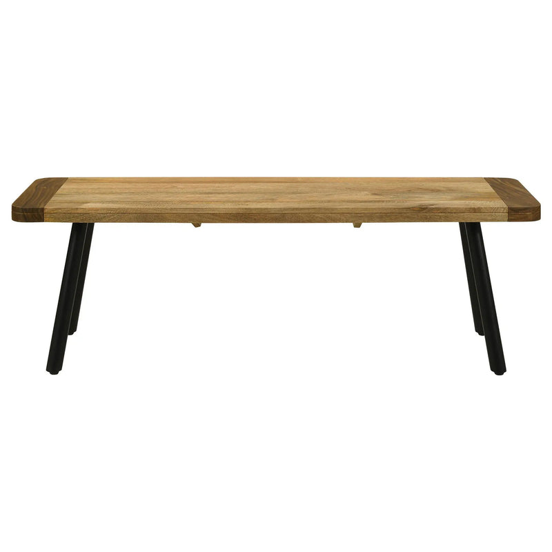 Maverick Wood Dining Bench Natural Mango and Black by Unique Piece Furniture