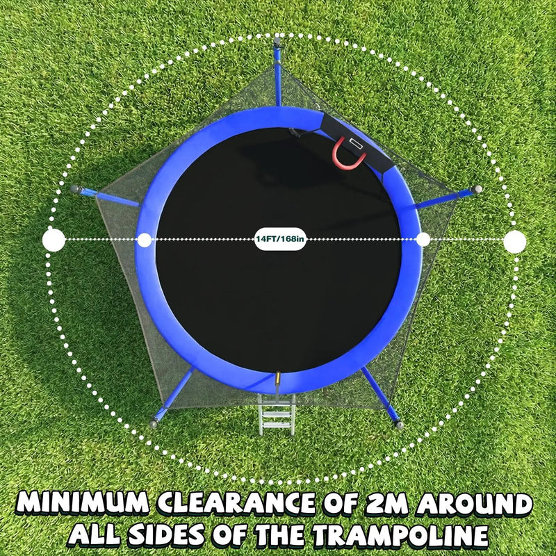 14FT Trampoline with Enclosure Net by HouseOfZazla