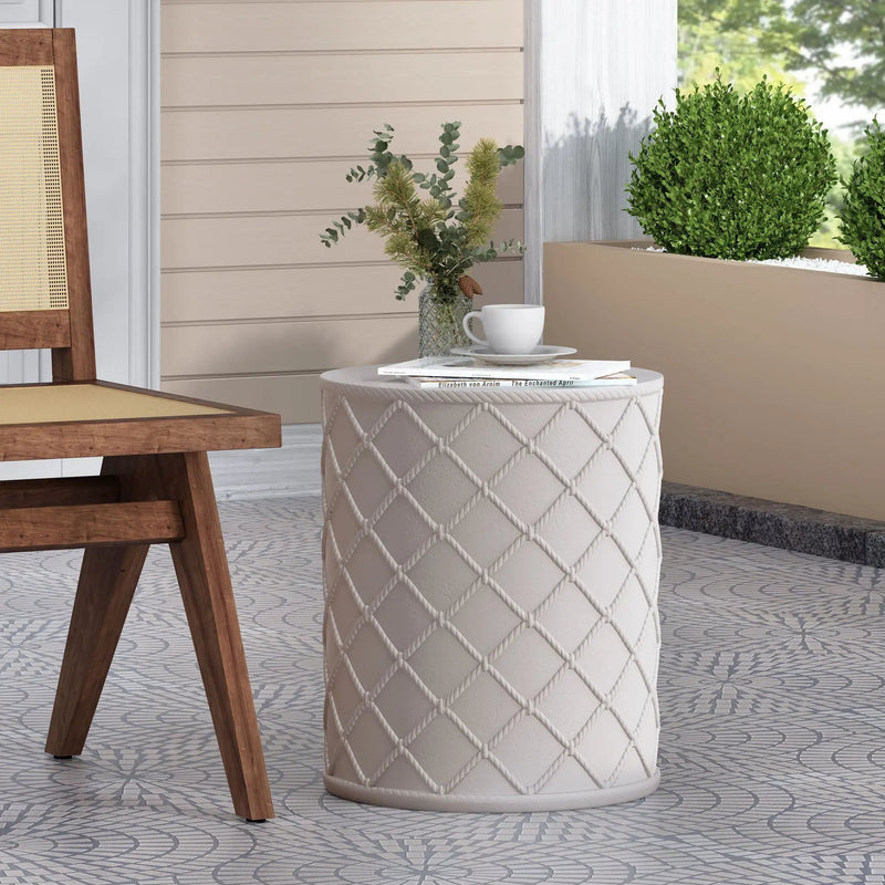 End Table, Outdoor - Antique White by HouseOfZazla