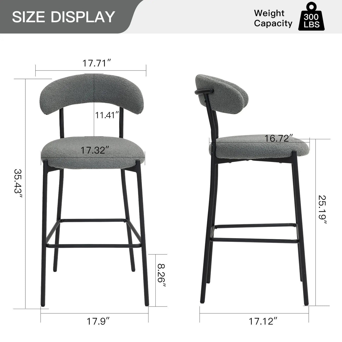 Counter Height Bar Stools With Powder Coating Base And Footrest by Unique Piece Furniture