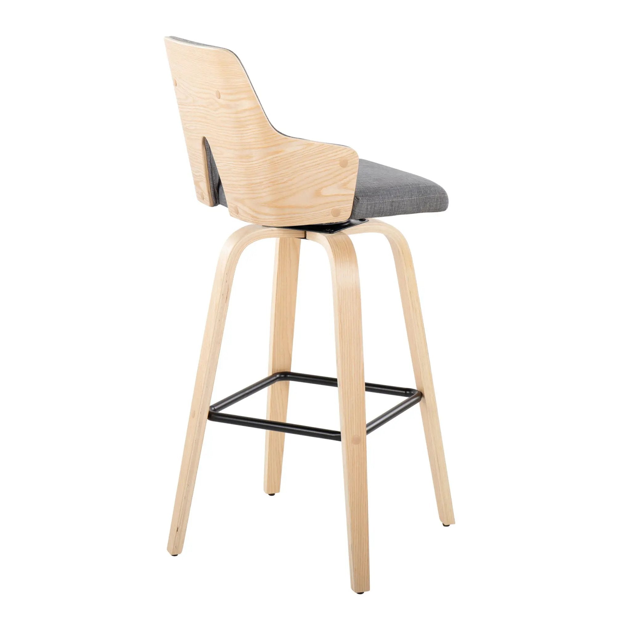 Stella - Contemporary Fixed Height Barstool With Swivel Square Footrest (Set of 2) by Unique Piece Furniture