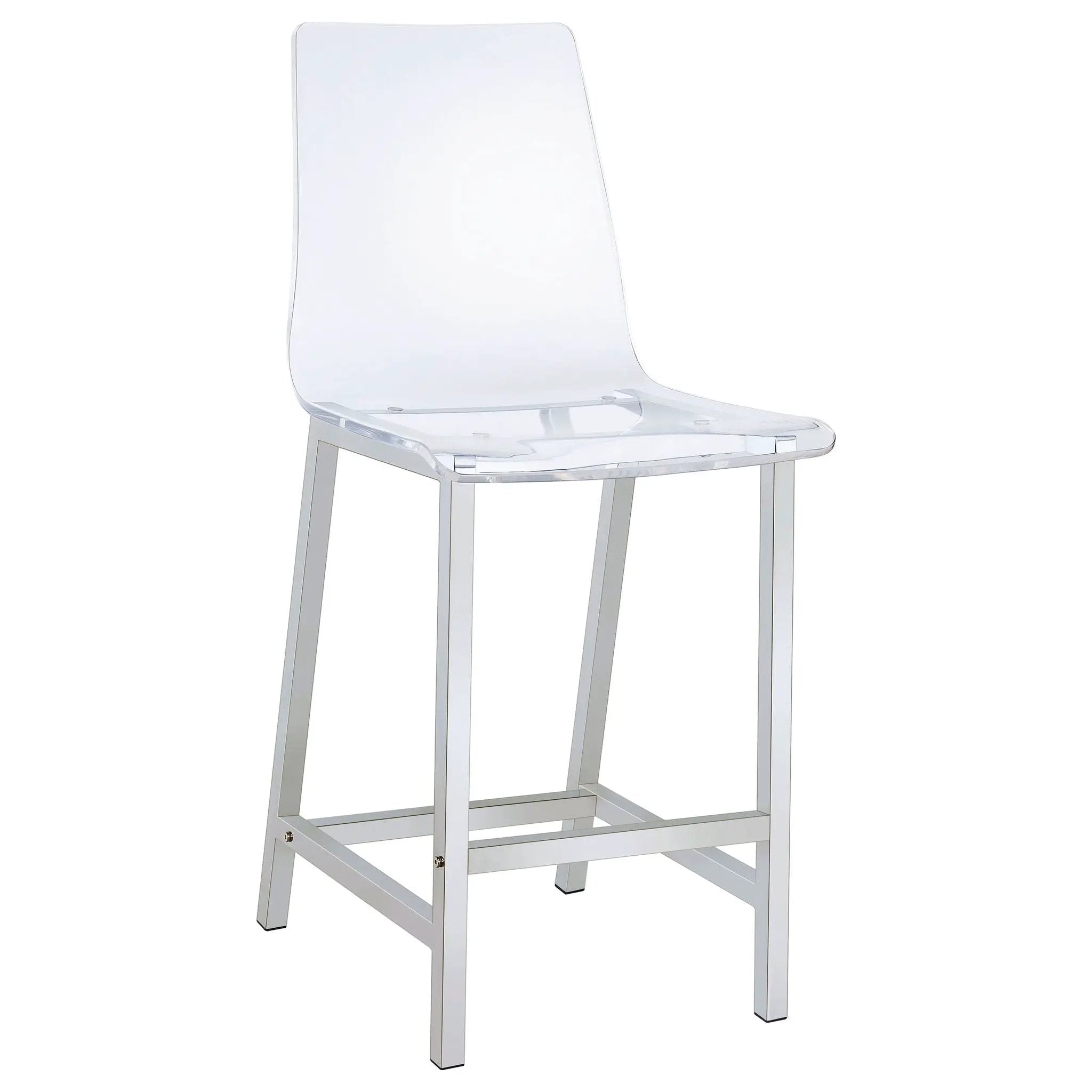 Counter Height Stools With Curved Back Design (Set of 2) - Clear by HouseOfZazla