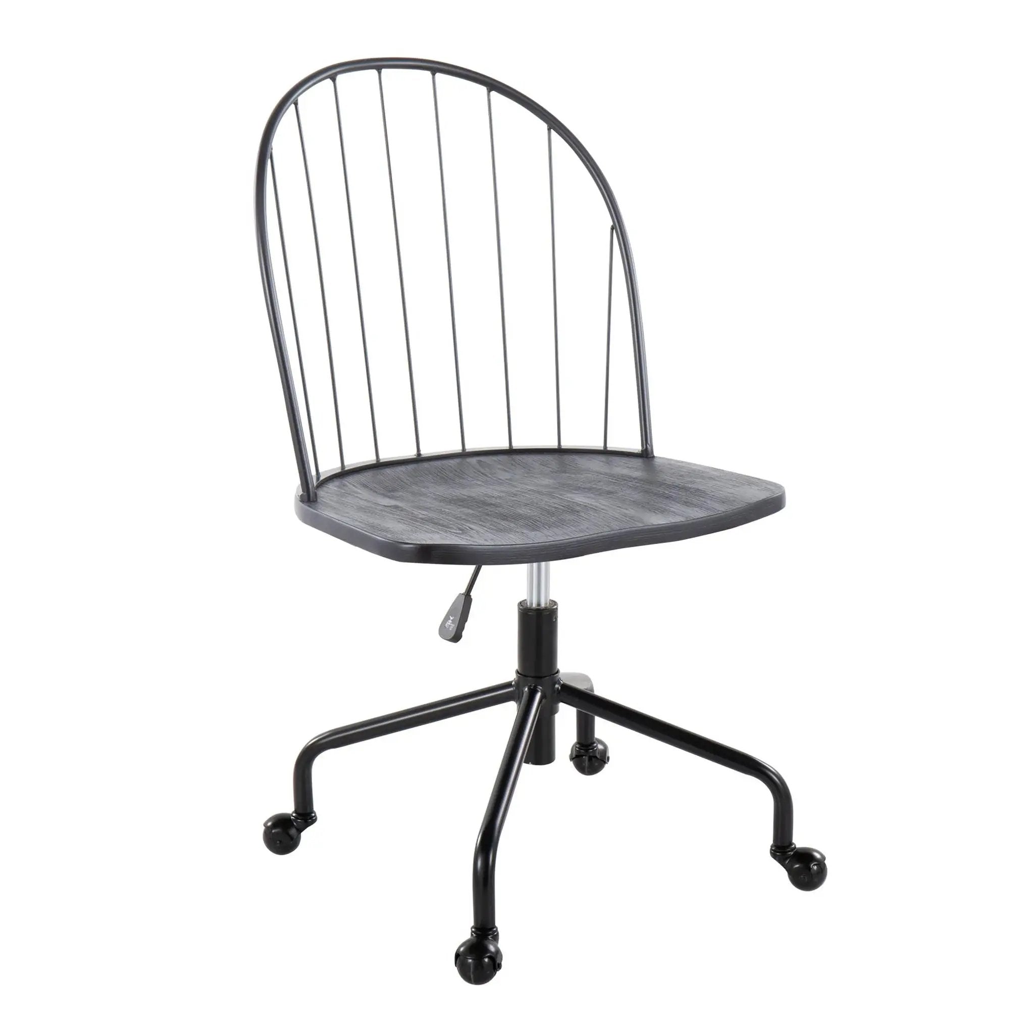 Riley - Farmhouse Adjustable High Back Office Chair - Black by HouseOfZazla