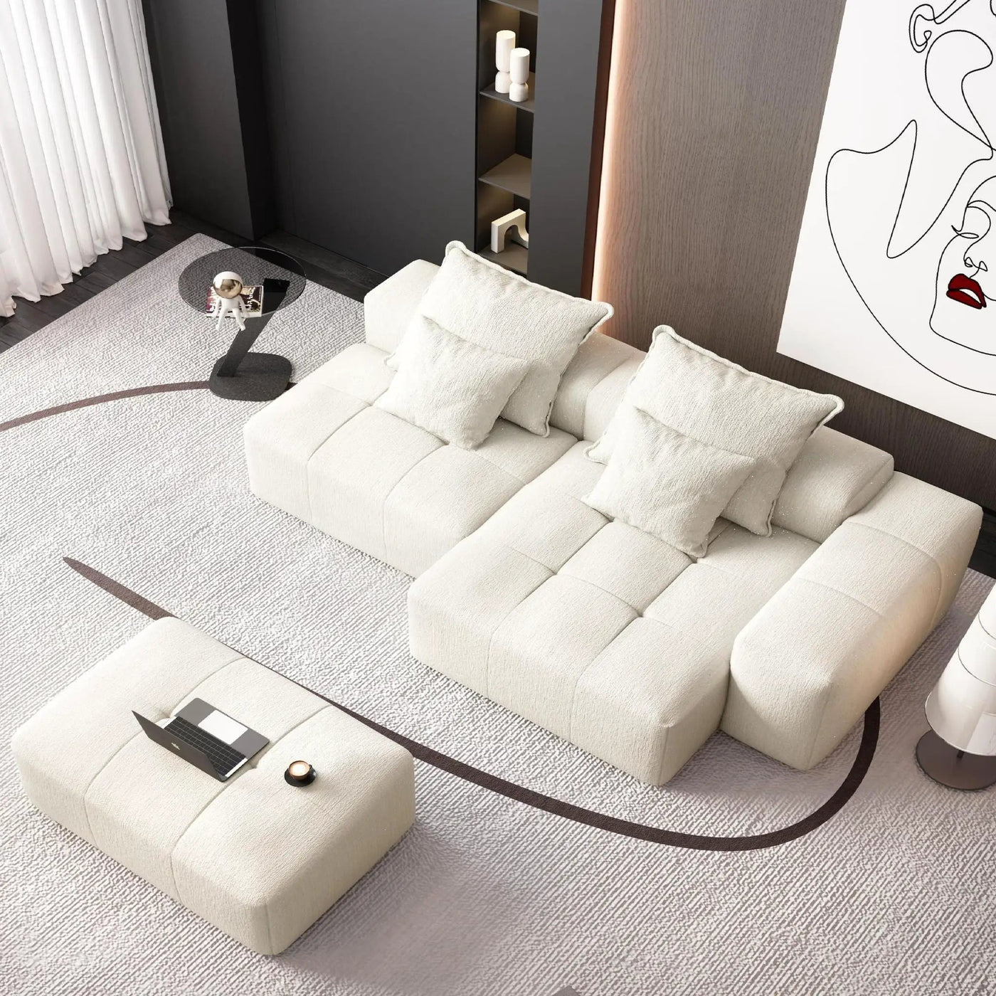 Modern Oversized DIY Combination Modular Sectional Sofa With Pillows by HouseOfZazla