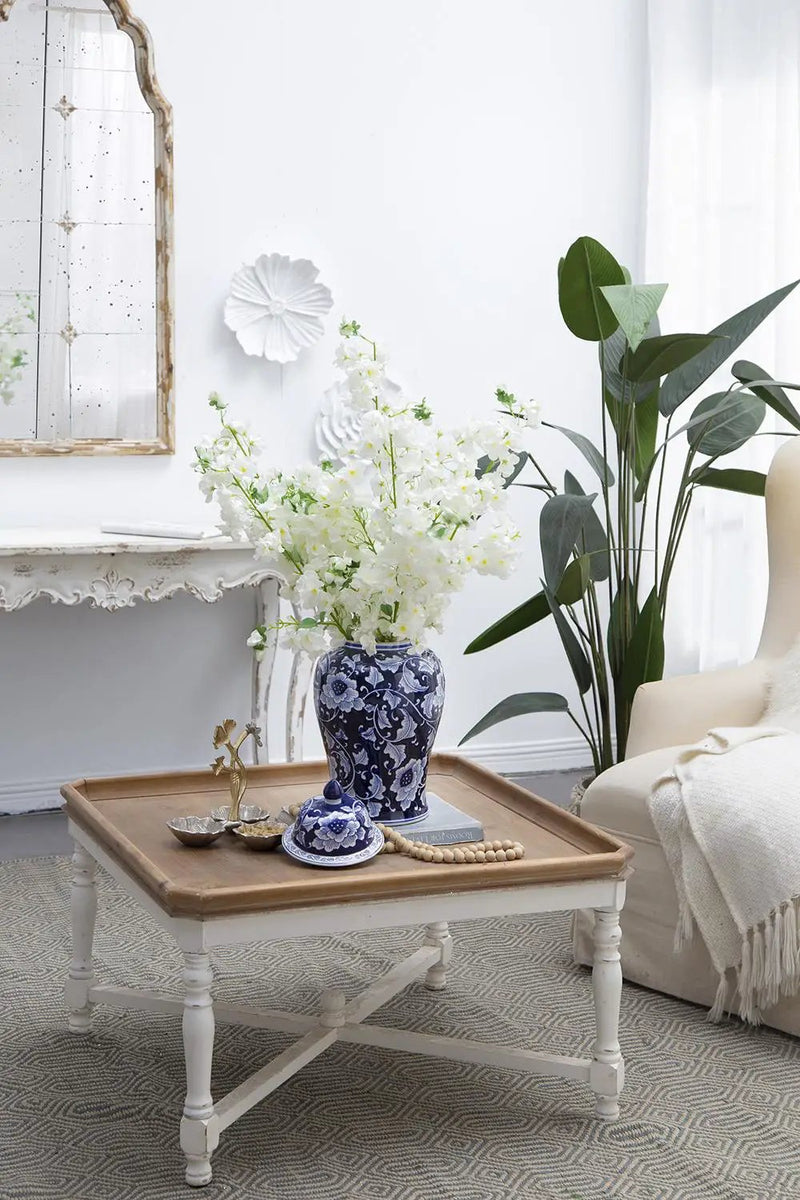 9.5x9.5x18" Porcelain Decorative Ginger Jar by HouseOfZazla