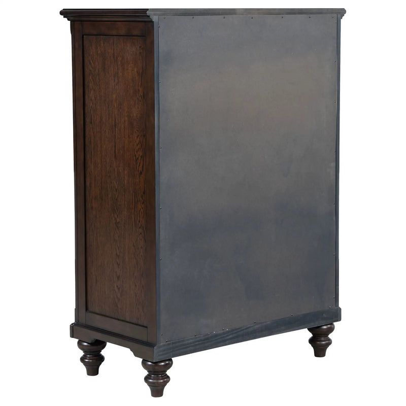 Berwick - 5 Drawer Chest With Felt Lined Top Drawers - Dark Oak
