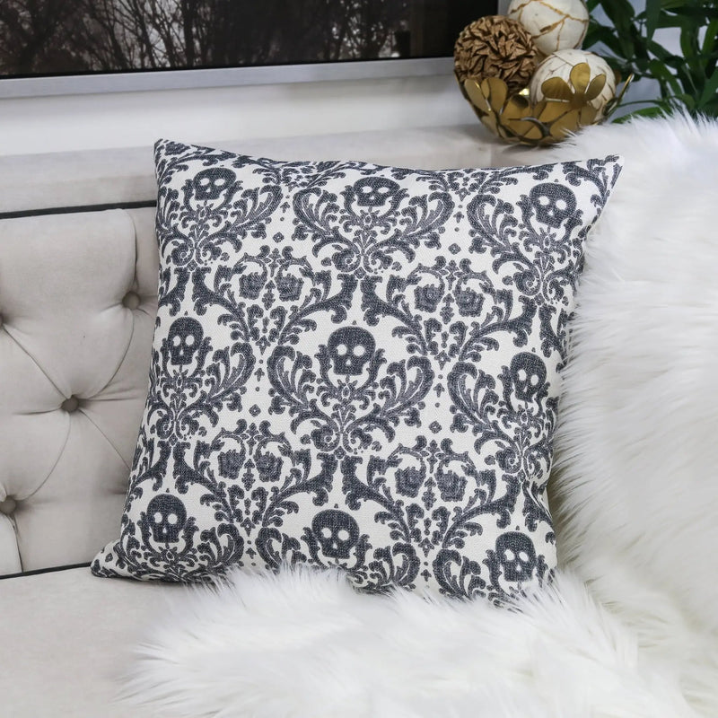 Baroque Skull Throw Pillow by HouseOfZazla