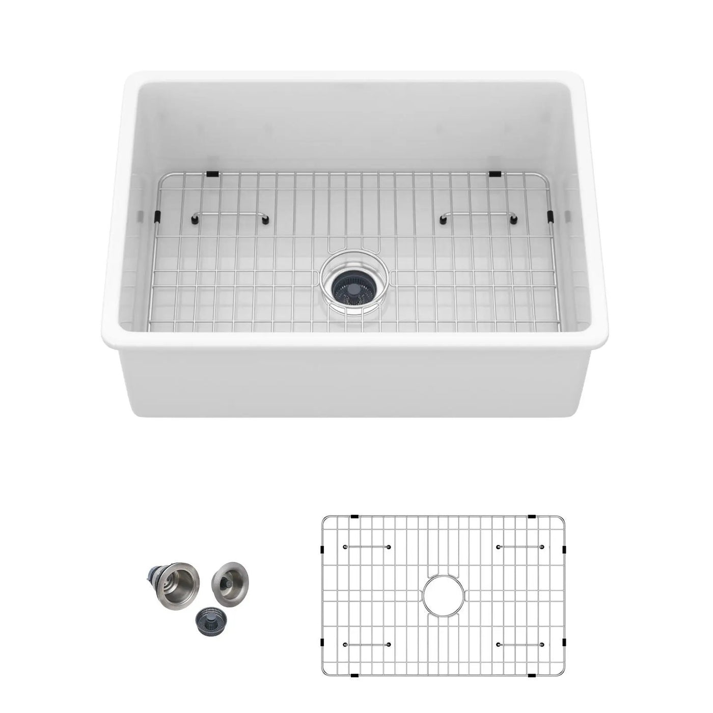 Rectangular Deep Single Bowl Kitchen Sink With Dual Mount Installation by HouseOfZazla