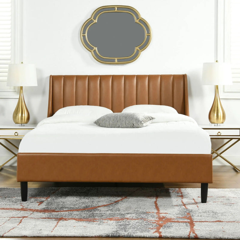 Aspen - Vertical Tufted Modern Headboard Platform Bed Set by Unique Piece Furniture