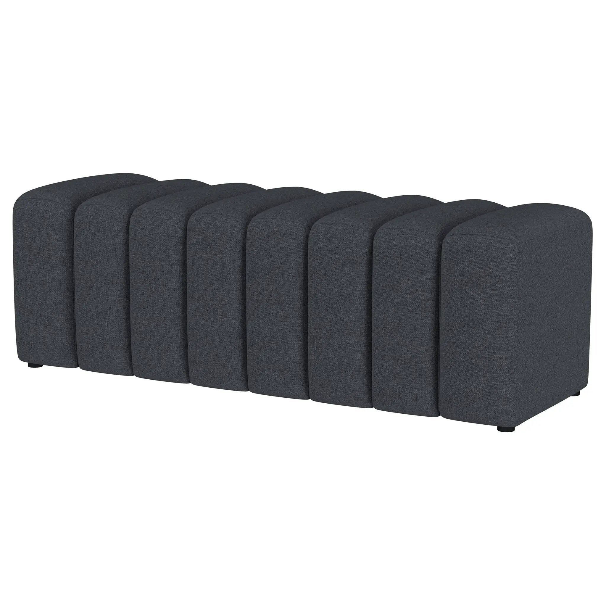 Summer Fabric Upholstered Tufted Accent Bench Charcoal by Unique Piece Furniture