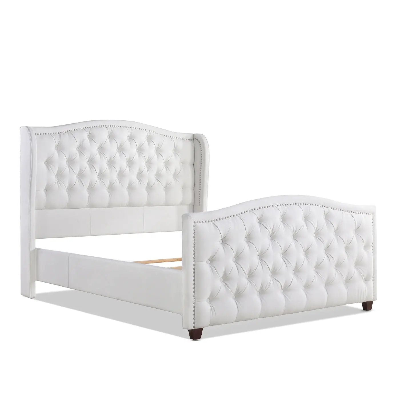 Marcella - Upholstered Shelter Headboard Bed Set by HouseOfZazla