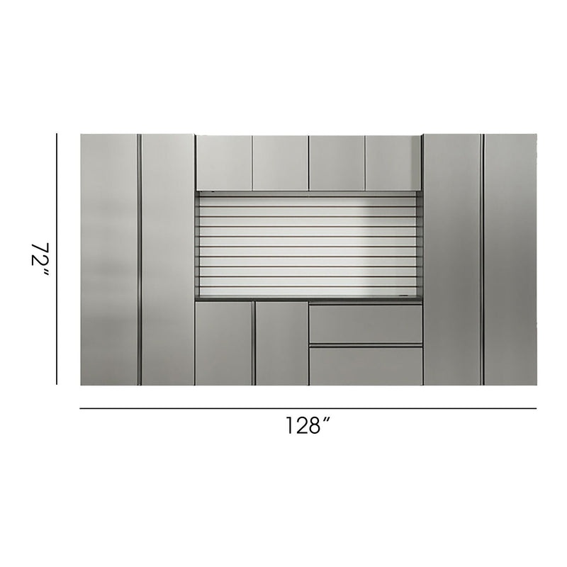 Nova Series - Garage Cabinet Set A With Soft Closing Doors - Metallic Gray by HouseOfZazla