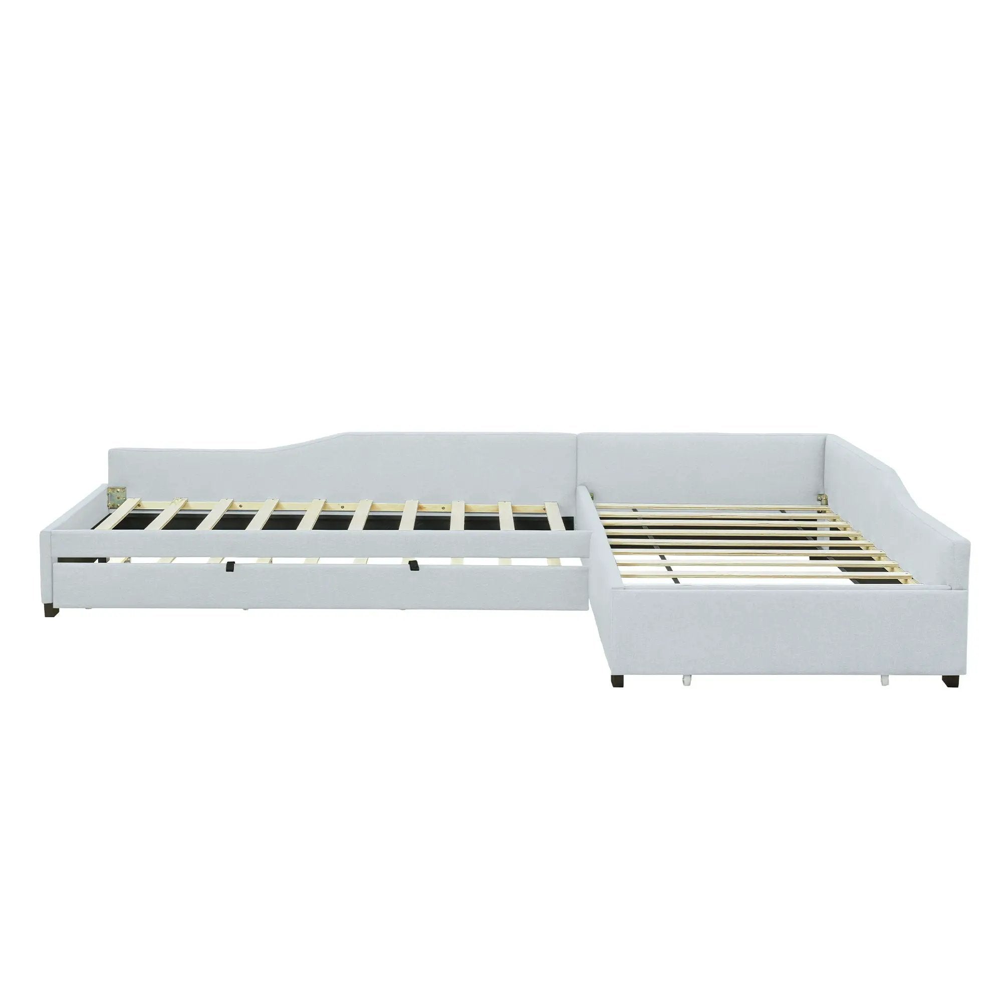 Upholstered Double Daybed With Trundle And Drawer