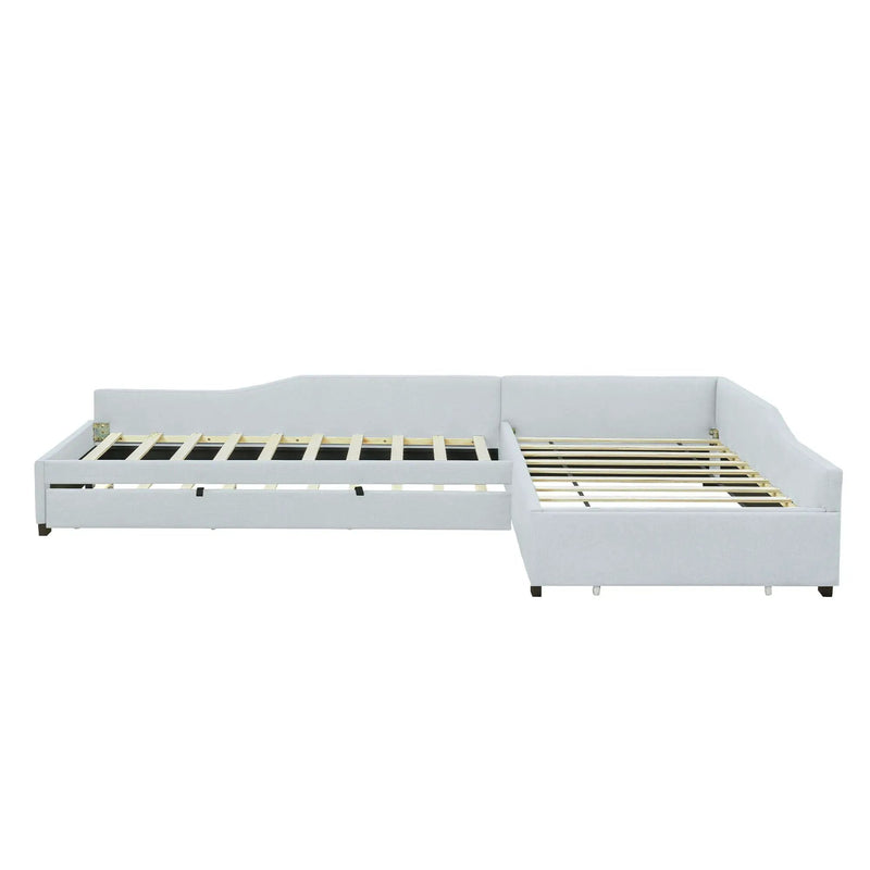 Upholstered Double Daybed With Trundle And Drawer