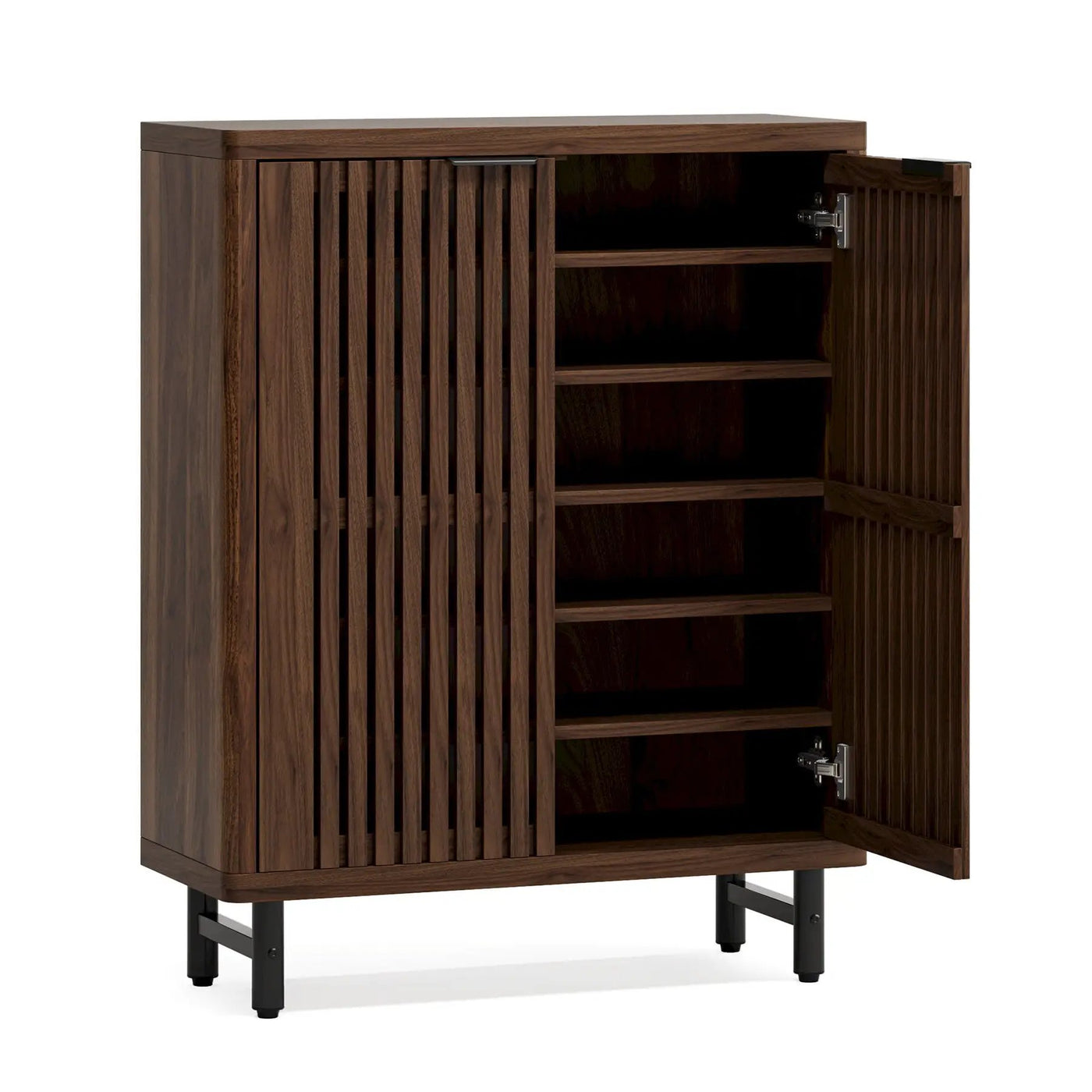 6 Tier Shoe Cabinet With Louvered Doors by HouseOfZazla