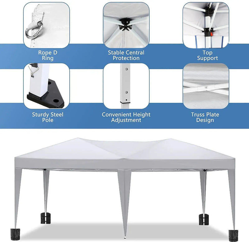 10'X20' Ez Pop Up Canopy Outdoor Portable Party Folding Tent With 6 Removable Sidewalls + Carry Bag + 4 Pieces Weight Bag by Unique Piece Furniture