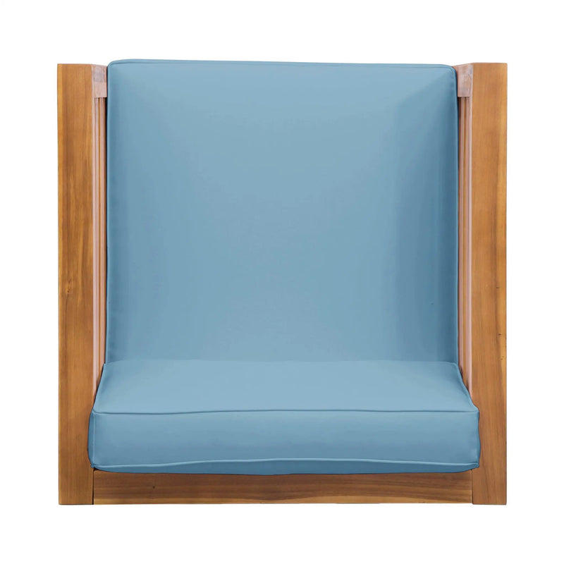 Outdoor Acacia Wood Patio Chair With Fabric Cushion by HouseOfZazla