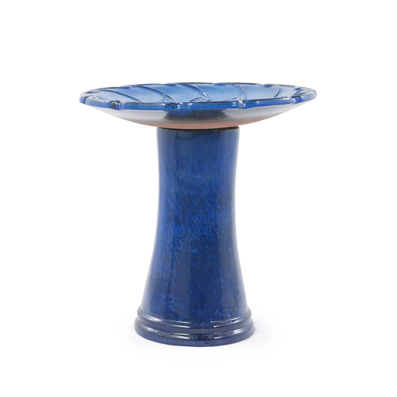 Handmade Glazed Ceramic Bird Bath, Sapphire by HouseOfZazla