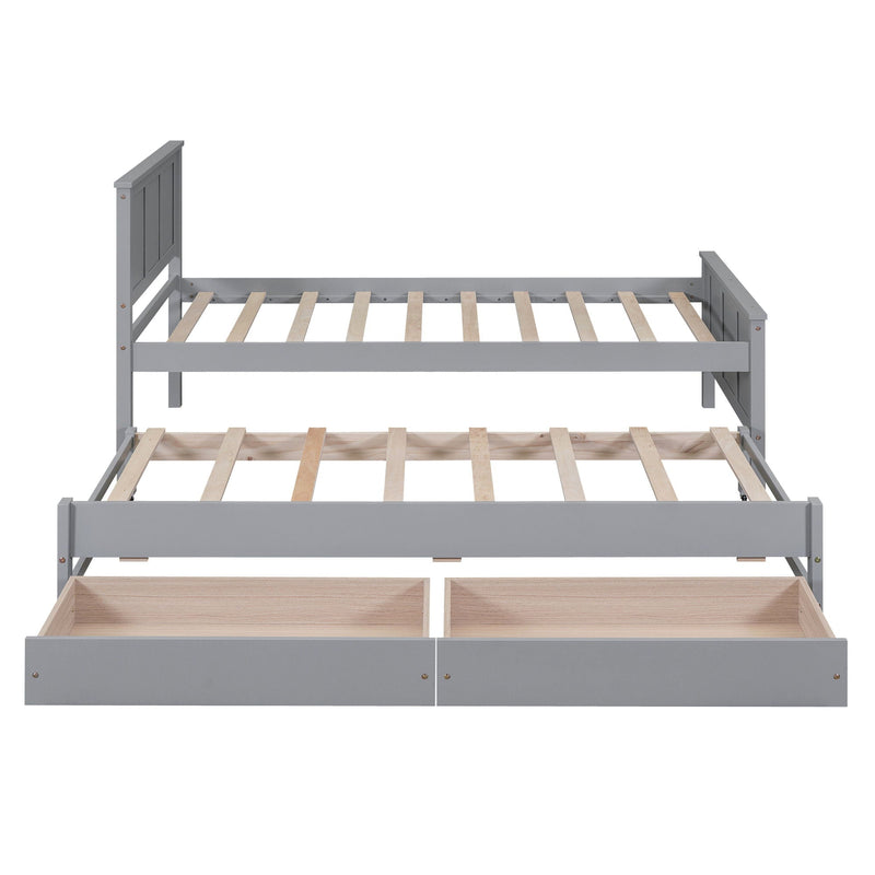 Platform Bed With Trundle And Drawers