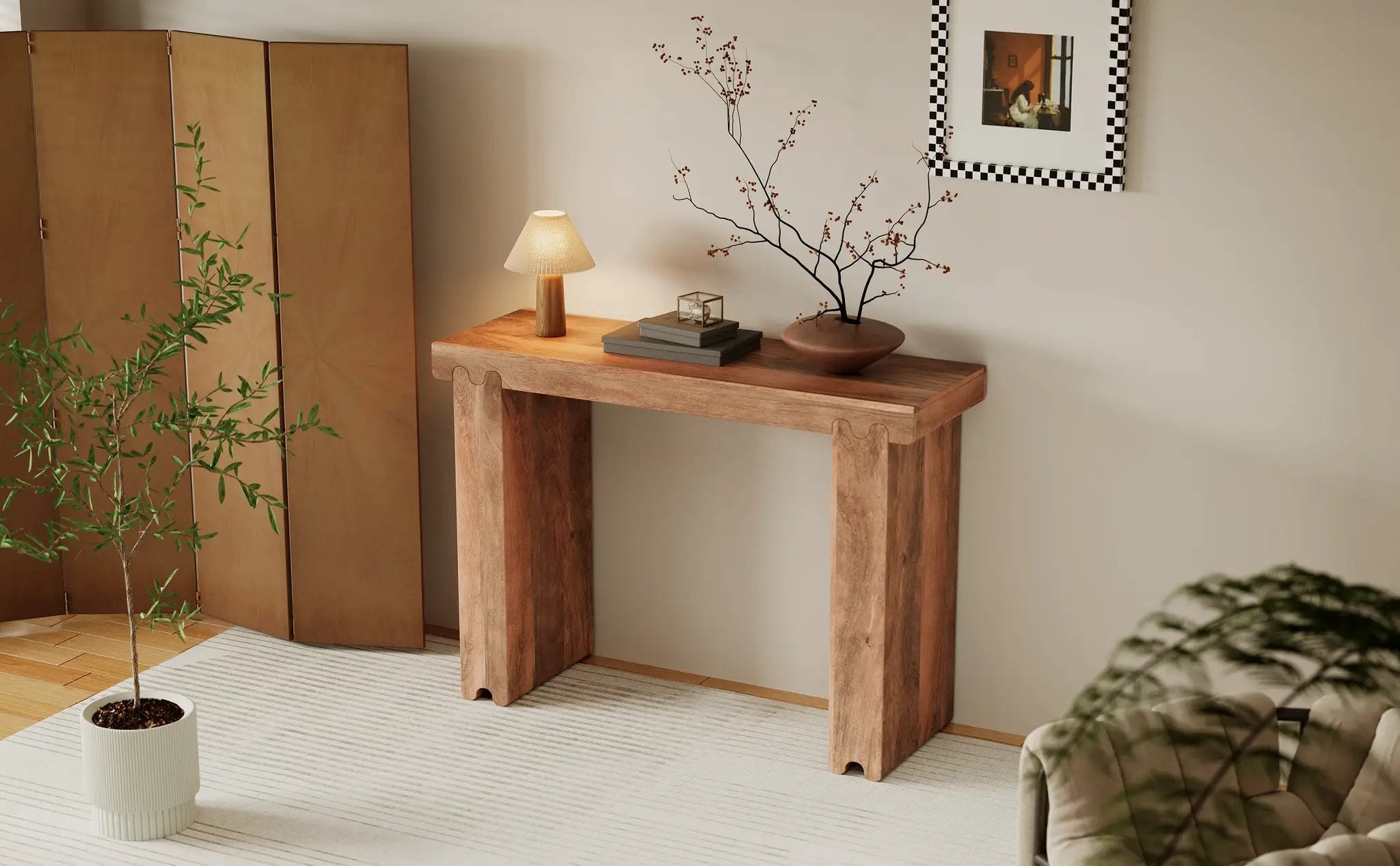 TREXM Console Table in Honey Finish by HouseOfZazla