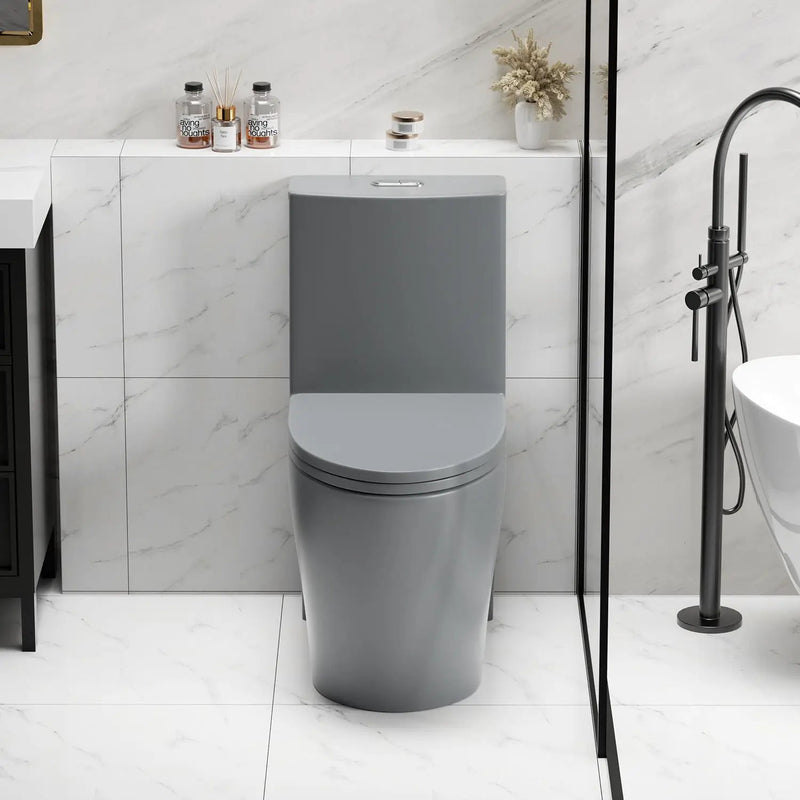 1 Piece Toilet With Tornado Flush, Dual Flush, And ADA Height Comfort Chair by HouseOfZazla