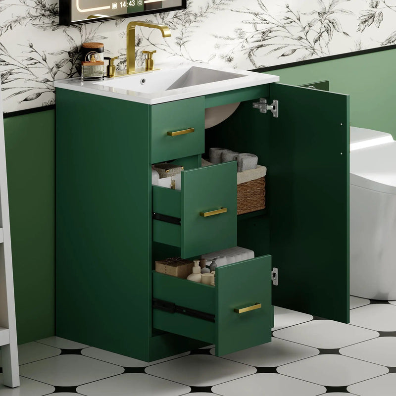 Bathroom Vanity With Under Mount Sink, 2 Drawers And Soft Closing Door