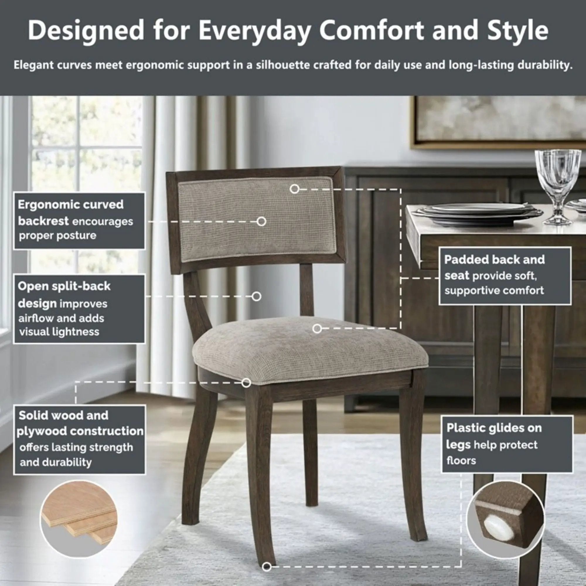 Marie - Upholstered Dining Chair (Set of 2) - Beige by HouseOfZazla