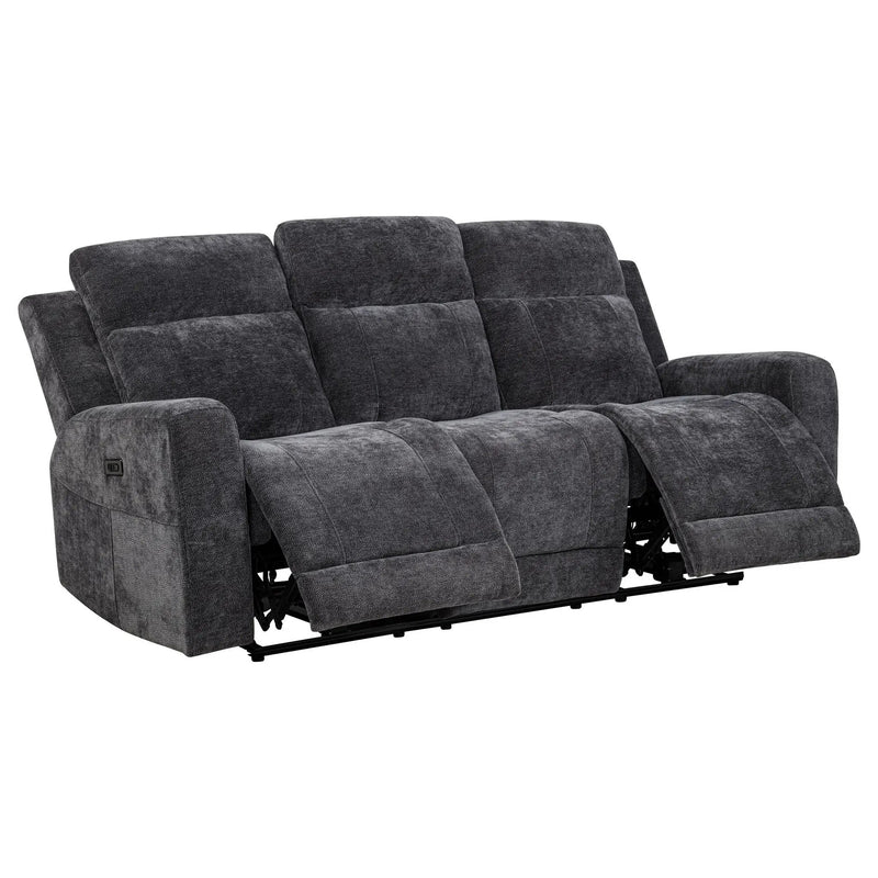 Kennett 2-piece Chenille Power Reclining Sofa Set Dark Grey by Unique Piece Furniture