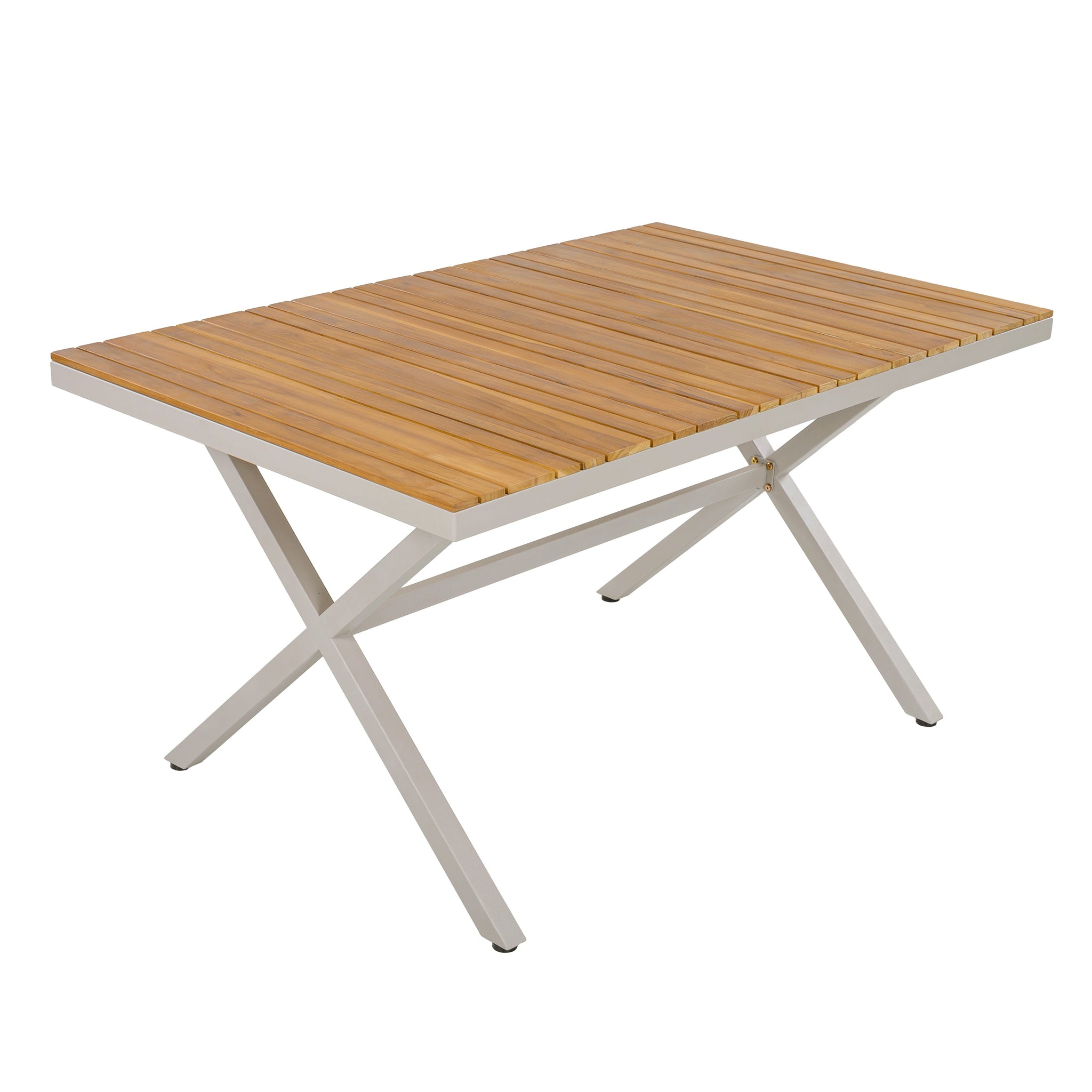 Teak Wood Top Outdoor Table with Steel Frame by HouseOfZazla