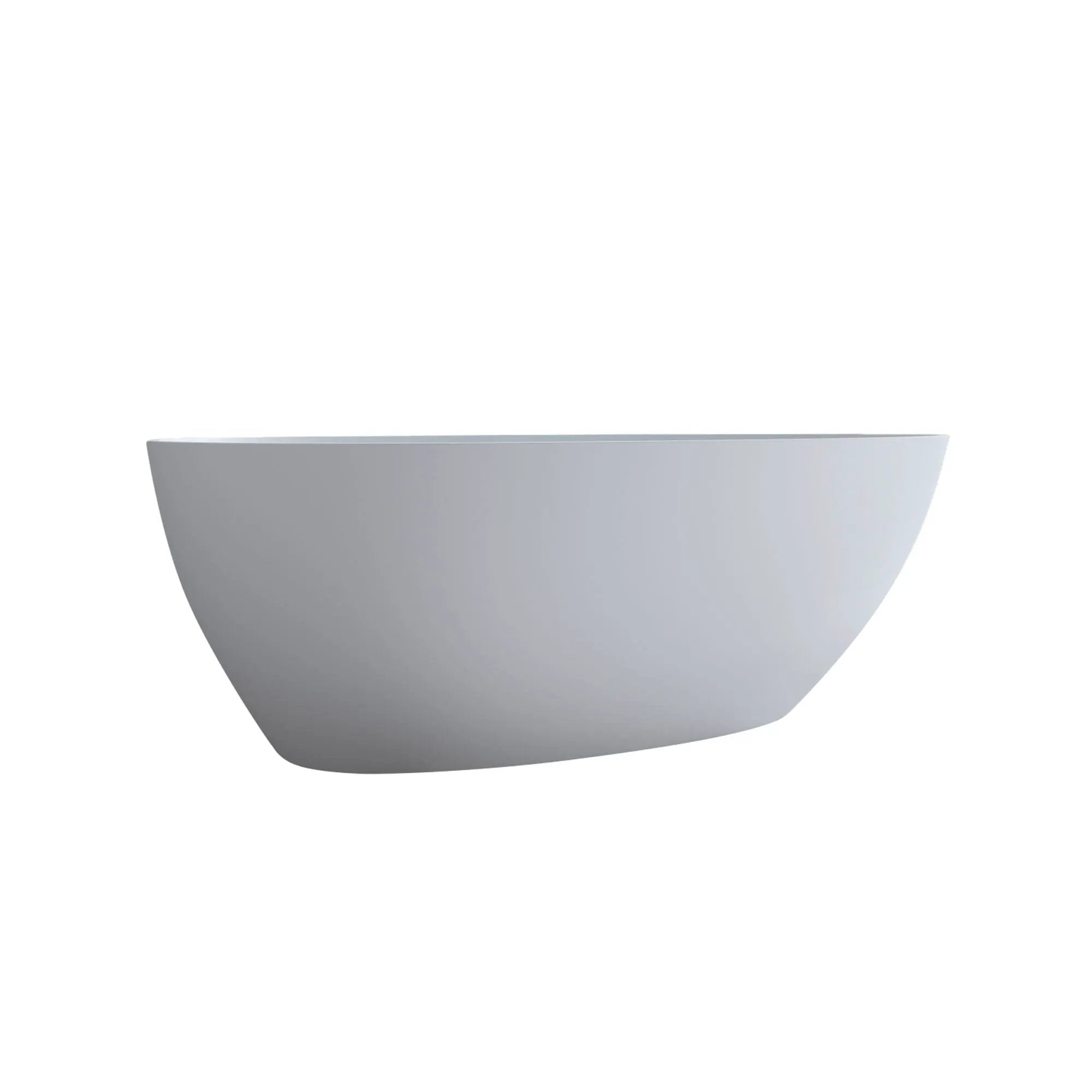Solid Surface Matte Tub, Freestanding Solid Surface Resin Stone Bathtub, Solid Surface Matte White Soaking Tub, Free Standing Tub With Overflow And Pop-Up Drain - Matte White by HouseOfZazla