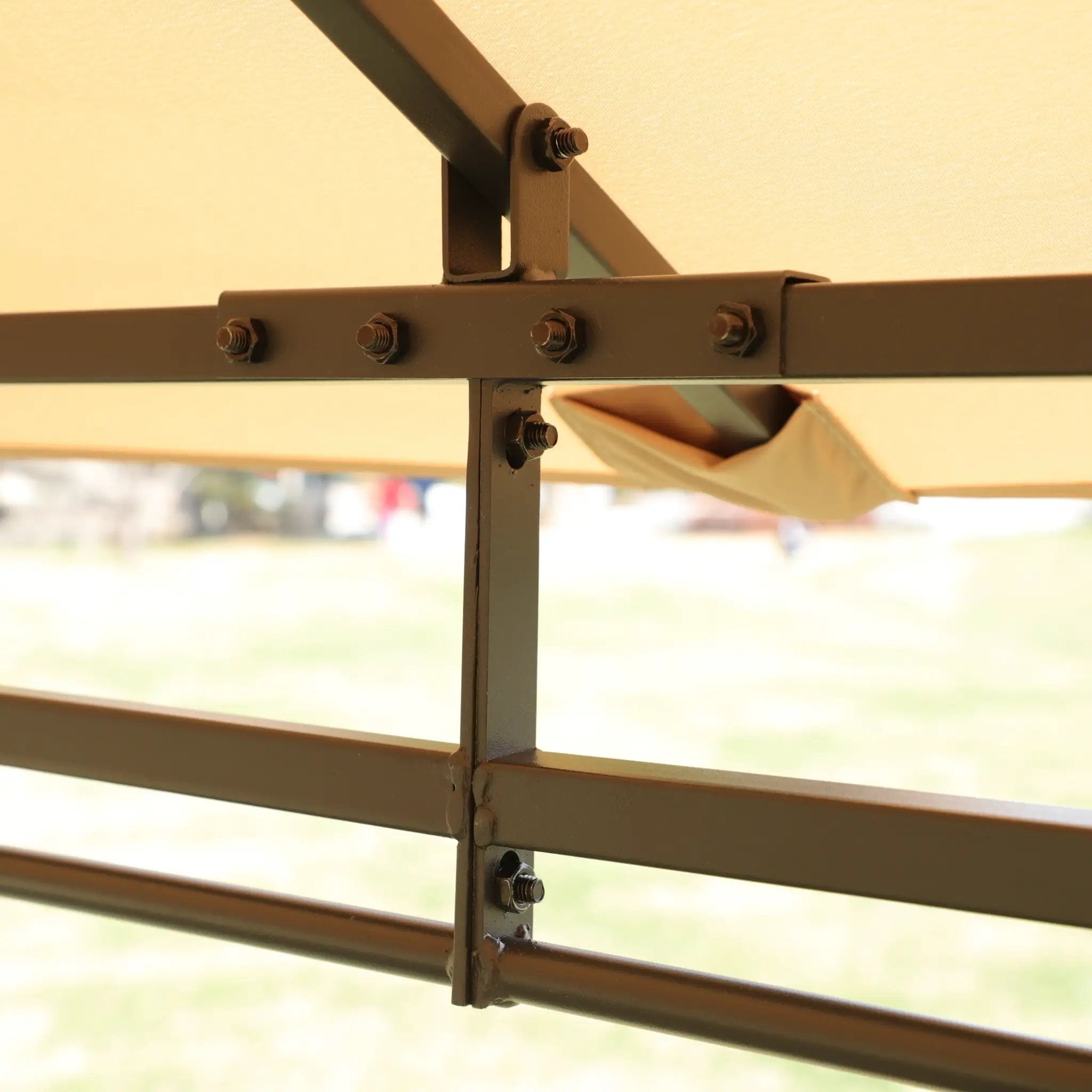 Khaki Outdoor Patio Gazebo Canopy Tent with Ventilated Double Roof by HouseOfZazla