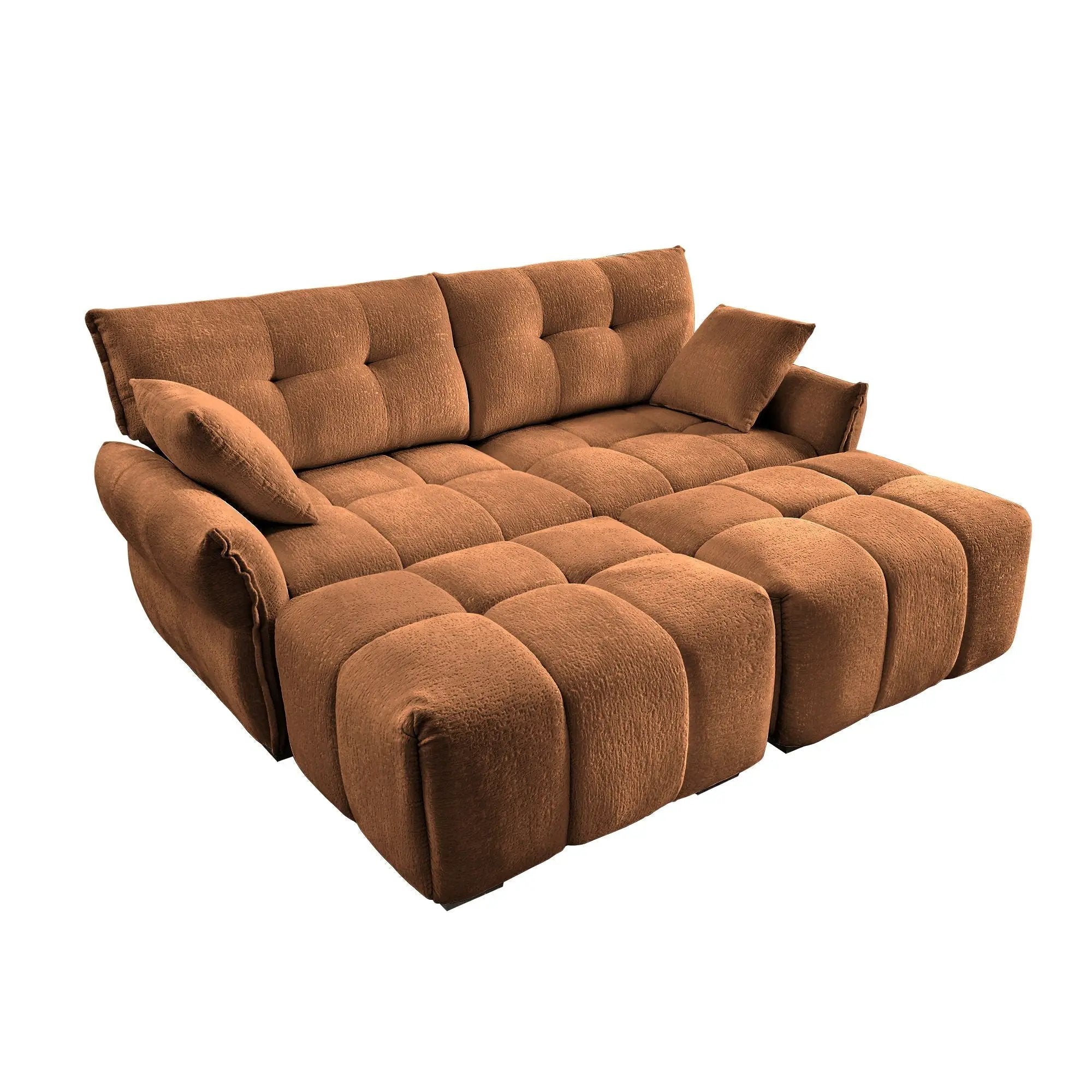 Sofa Set With Ottoman And Pillows, Textured, High Resilience Cushions by HouseOfZazla