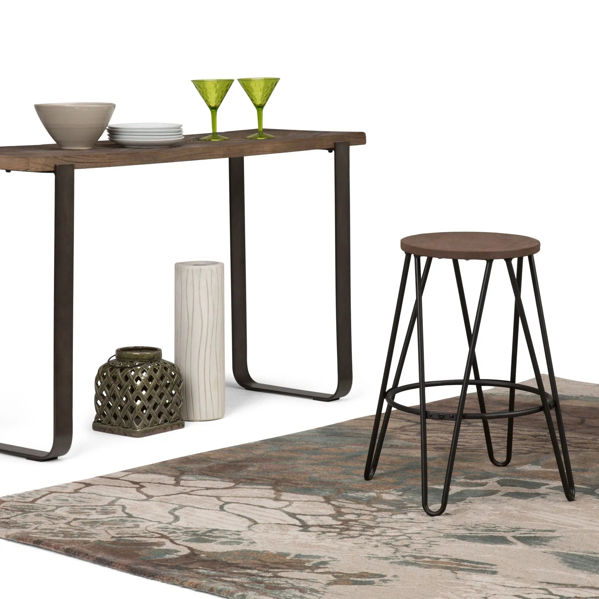 Simeon - Multifunctional Metal Stool With Wood Seat by Unique Piece Furniture