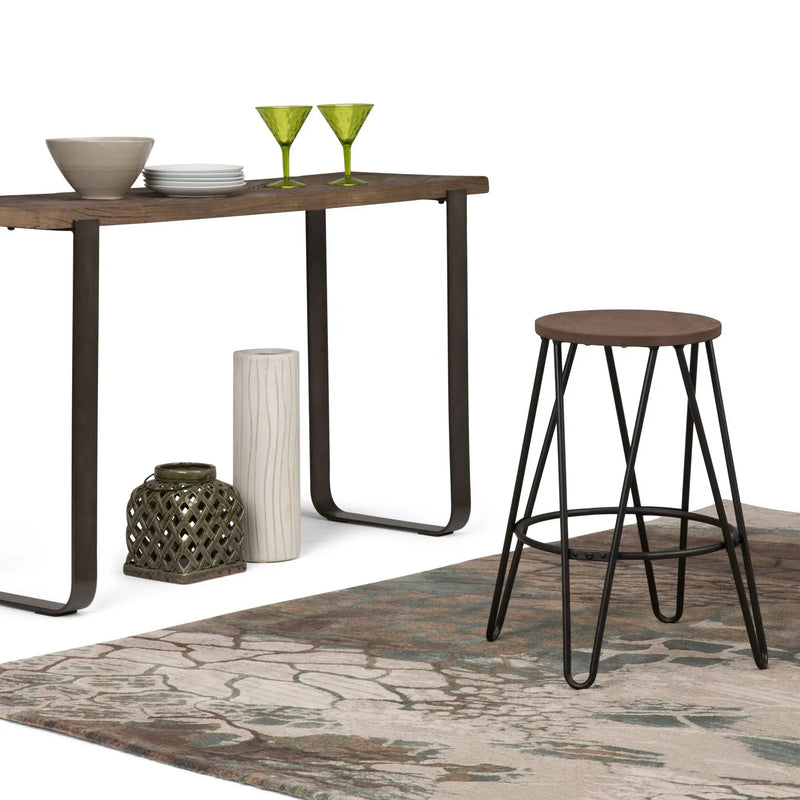 Simeon - Multifunctional Metal Stool With Wood Seat by Unique Piece Furniture