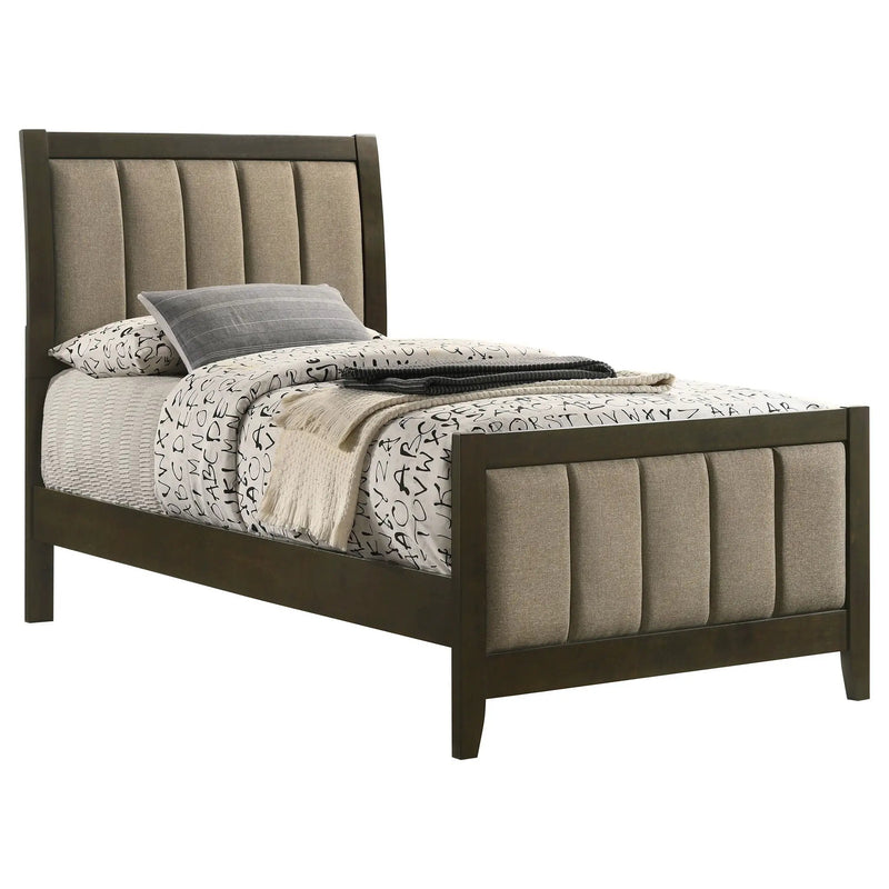 Wilkes 51-inch Upholstered Twin Bed Dark Cocoa by Unique Piece Furniture